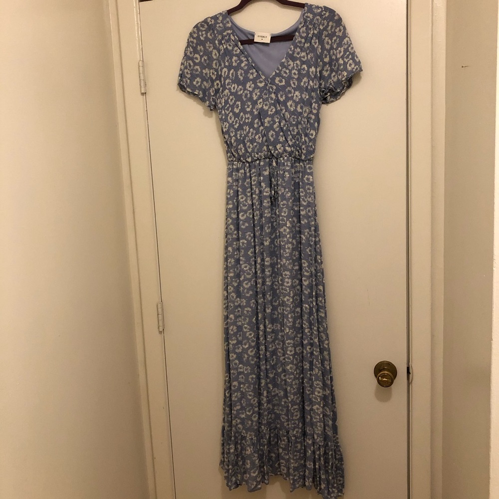 Blue and white floral dress